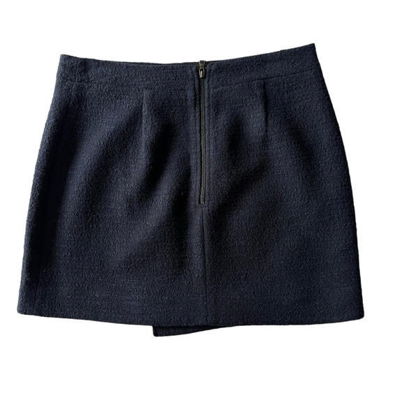 BCBG Maxazria Lizzy Black and Midnight Blue Combo Faux Wrap Textured Mini Skirt - Picture 7 of 16